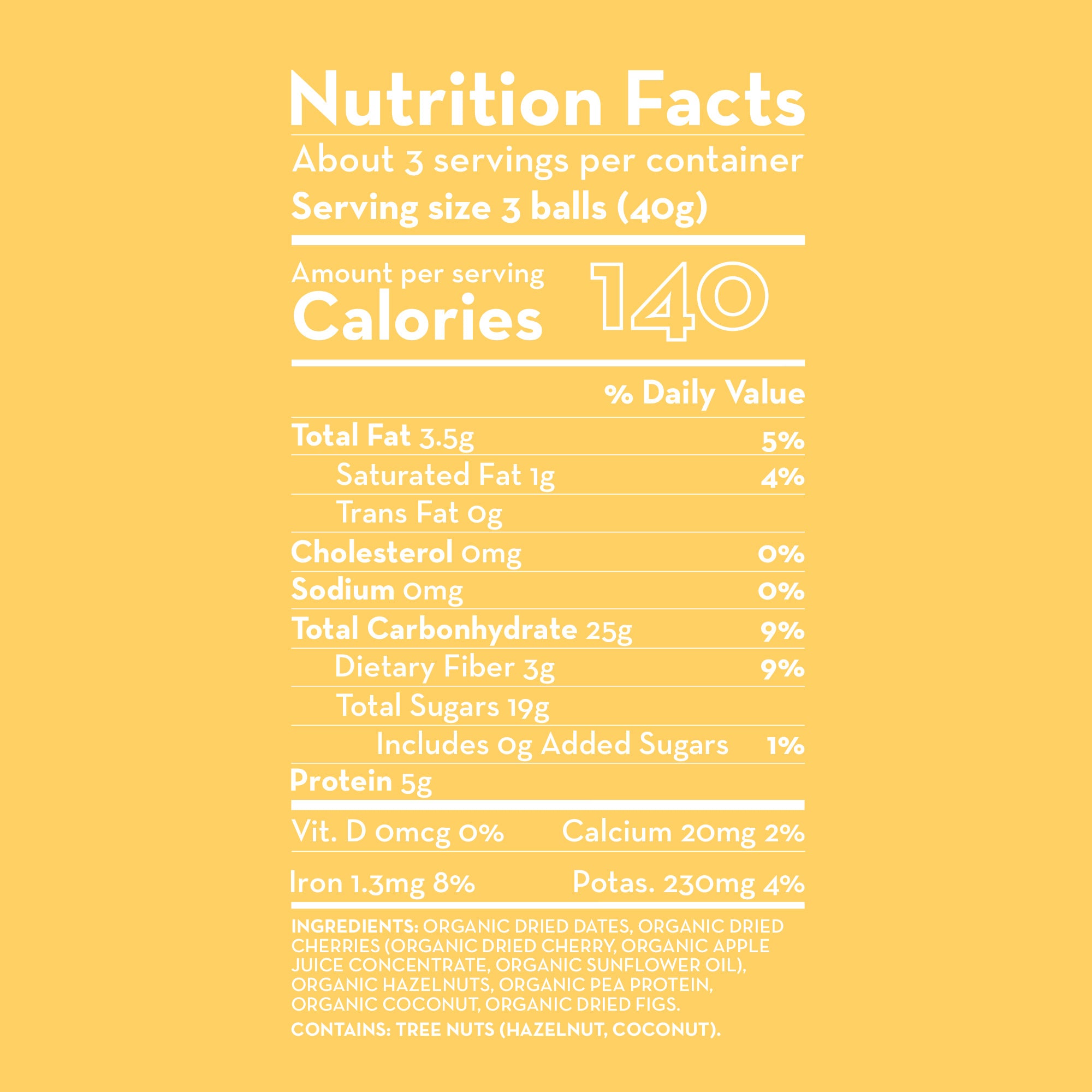 ORGANIC CHERRY & HAZELNUT BALLS W/ ADDED PROTEIN