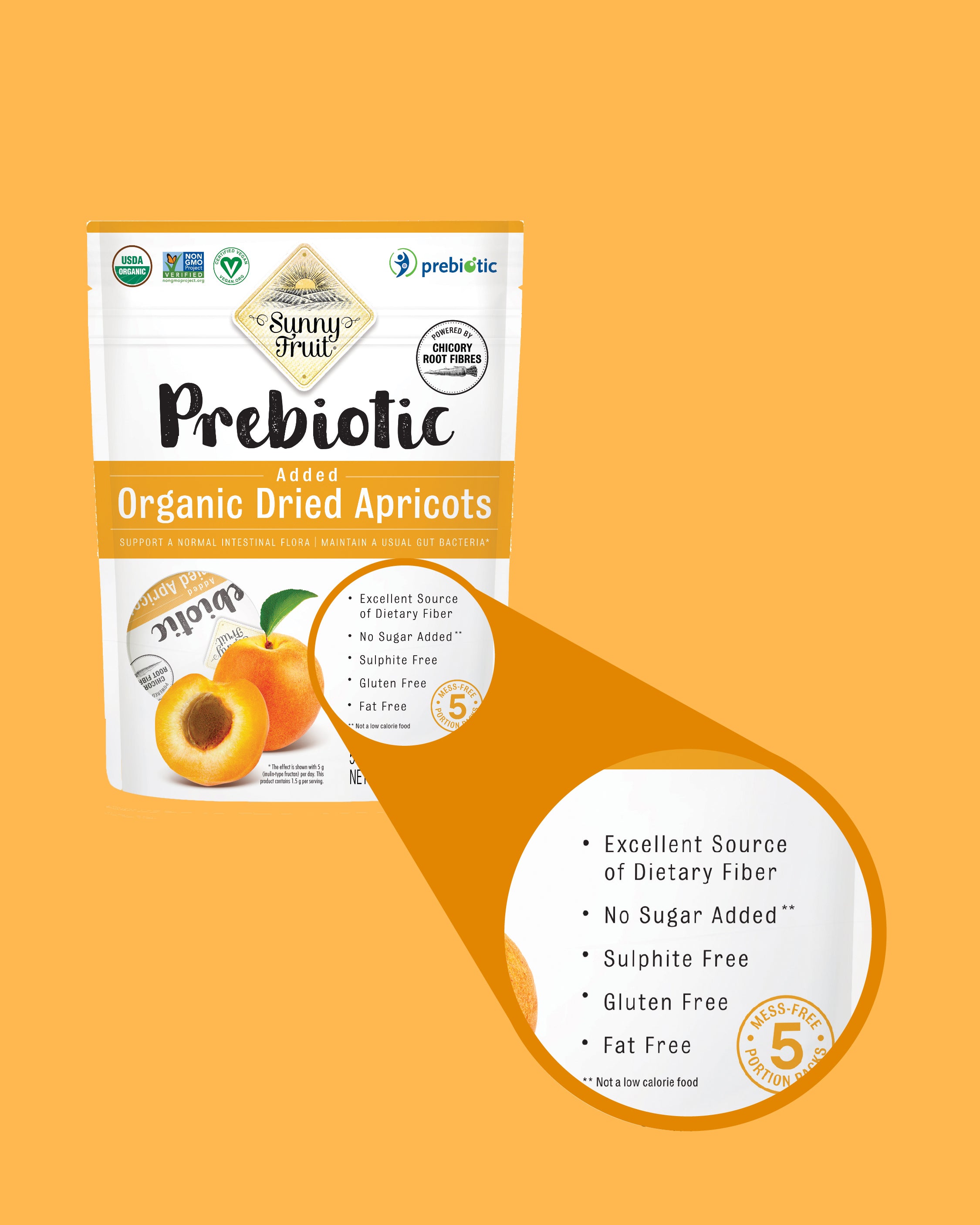 ORGANIC DRIED APRICOTS W/ ADDED PREBIOTICS