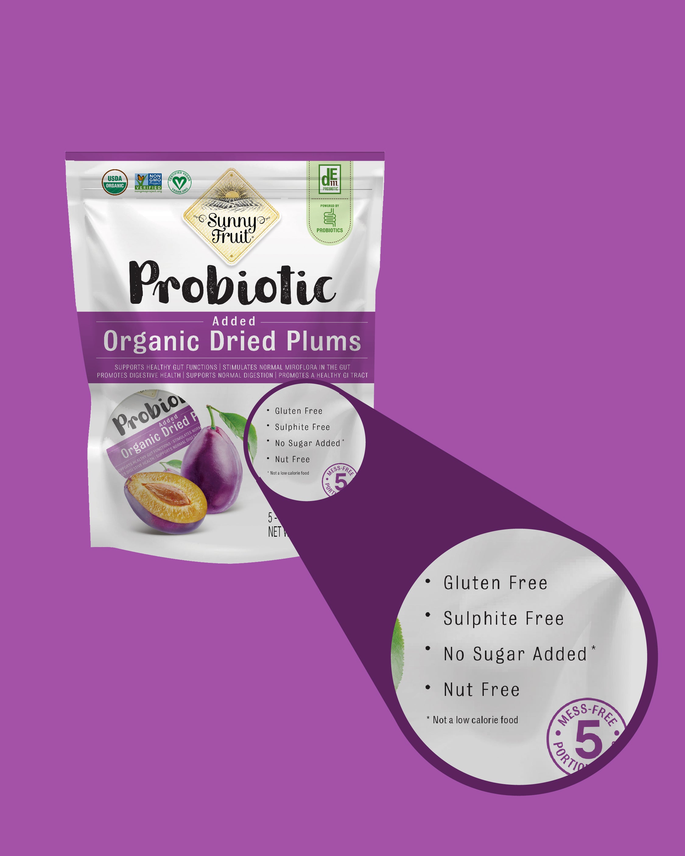 ORGANIC DRIED PLUMS W/ ADDED PROBIOTICS