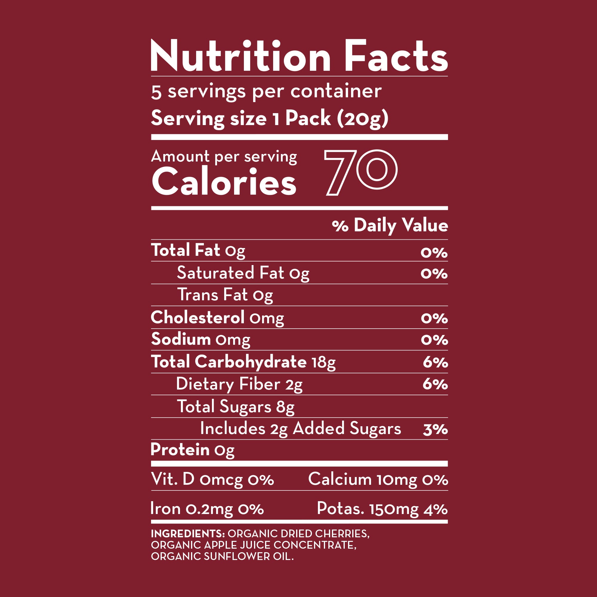 ORGANIC DRIED TART CHERRIES